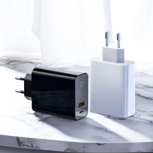 Сетевое зарядное устройство Baseus Speed PPS Intelligent Power-off QC4.0+PD3.0 45W USB+Type-C 6A Белый