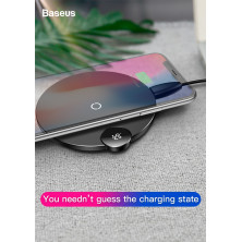 Бездротовий зарядний пристрій Baseus LED Display Wireless Charger з технологією Qi 10W Чорний