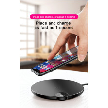 Бездротовий зарядний пристрій Baseus LED Display Wireless Charger з технологією Qi 10W Чорний