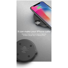 Бездротовий зарядний пристрій Baseus LED Display Wireless Charger з технологією Qi 10W Чорний