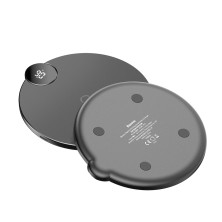 Бездротовий зарядний пристрій Baseus LED Display Wireless Charger з технологією Qi 10W Чорний