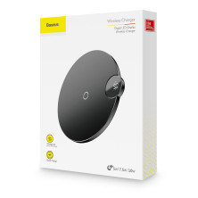 Бездротовий зарядний пристрій Baseus LED Display Wireless Charger з технологією Qi 10W Чорний