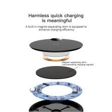 Бездротовий зарядний пристрій Baseus LED Display Wireless Charger з технологією Qi 10W Чорний