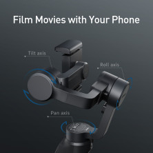Стедикам Baseus Handheld Gimbal Stabilizer трехосевой стабилизатор для телефона и экшн-камеры Черный