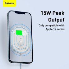 Бездротовий зарядний пристрій Baseus Light Magnetic з технологією Qi 15W 2A Білий