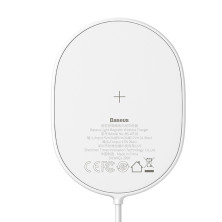 Бездротовий зарядний пристрій Baseus Light Magnetic з технологією Qi 15W 2A Білий