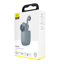 Бездротові Bluetooth навушники Baseus Encok TWS W04 Pro з функцією бездротової зарядки Qi Сірий