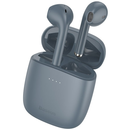 Бездротові Bluetooth навушники Baseus Encok TWS W04 Pro з функцією бездротової зарядки Qi Сірий