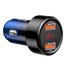 Автомобильное зарядное устройство Baseus Magic Series Dual Quick Charge Car Charger 45W 2USB Синий