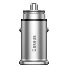 Автомобильное зарядное устройство Baseus Square Metal QC 3.0 30W 2USB 5A Серебристый