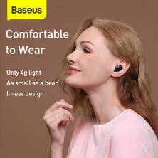 Беспроводные Bluetooth наушники Baseus Encok TWS WM01 Plus с дисплеем Черный