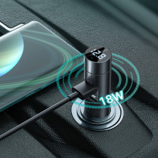 FM-трансмиттер Baseus Energy Column 2в1 MP3 Car QC3.0 18W Charger Bluetooth 5.0 2USB 3A Черно-Серый