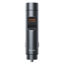 FM-трансмиттер Baseus Energy Column 2в1 MP3 Car QC3.0 18W Charger Bluetooth 5.0 2USB 3A Черно-Серый