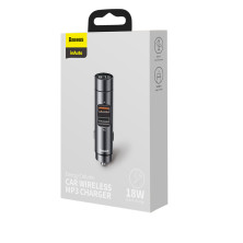 FM-трансмиттер Baseus Energy Column 2в1 MP3 Car QC3.0 18W Charger Bluetooth 5.0 2USB 3A Черно-Серый