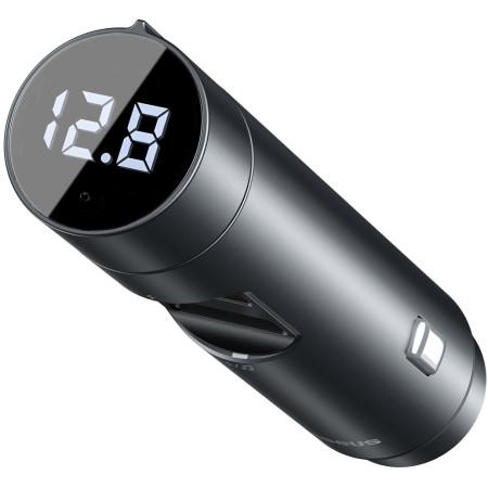 FM-трансмиттер Baseus Energy Column 2в1 MP3 Car QC3.0 18W Charger Bluetooth 5.0 2USB 3A Черно-Серый