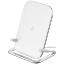 Бездротовий зарядний пристрій Baseus Rib Horizontal and Vertical з технологією Qi 15W MAX Білий