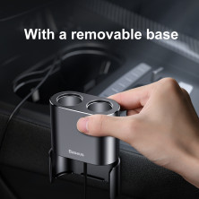Автомобильное зарядное устройство Baseus High Efficiency 2 USB 3.1A + 2 Прикуривателя 80W Черный