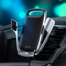 Беспроводное автомобильное зарядное устройство Baseus Milky Way Electric Holder с технологией Qi 15W Серебристый