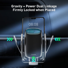 Беспроводное автомобильное зарядное устройство Baseus Milky Way Electric Holder с технологией Qi 15W Серебристый