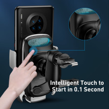 Беспроводное автомобильное зарядное устройство Baseus Milky Way Electric Holder с технологией Qi 15W Серебристый
