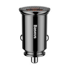 Автомобильное зарядное устройство Baseus Circular Plastic QC 4.0+PD3.0 30W USB + Type-C 5A Черный