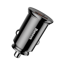 Автомобильное зарядное устройство Baseus Circular Plastic QC 4.0+PD3.0 30W USB + Type-C 5A Черный