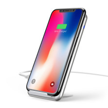 Беспроводная зарядка-подставка для телефона быстрая Baseus Three-coil Wireless Charging Pad Qi 10W Белая