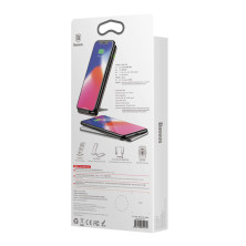 Беспроводная зарядка-подставка для телефона быстрая Baseus Three-coil Wireless Charging Pad Qi 10W Белая