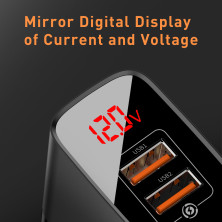 Сетевое зарядное устройство Baseus Mirror Lake Dual QC3.0 18W 2USB 3A Черный