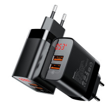 Сетевое зарядное устройство Baseus Mirror Lake Dual QC3.0 18W 2USB 3A Черный