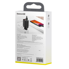 Сетевое зарядное устройство Baseus Mirror Lake Dual QC3.0 18W 2USB 3A Черный