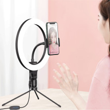 Комплект блогера 3в1 Baseus Live Stream Holder 120 LED (Держатель с LED лампой 24,5 см и настольная подставка)