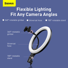 Комплект блогера 3в1 Baseus Live Stream Holder 120 LED (Держатель с LED лампой 24,5 см и настольная подставка)