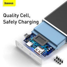 УМБ Baseus Super Mini 10000mAh 22.5W 5A с технологией QC3.0+PD3.0 + Кабель USB to Type-C Белый