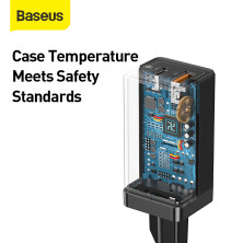 Сетевое зарядное устройство Baseus GaN Mini QC3.0+PD3.0 45W USB+Type-C 5A + кабель Baseus Type-C to Type-C 60W 20V/3A 1м Черный