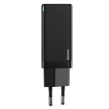 Сетевое зарядное устройство Baseus GaN Mini QC3.0+PD3.0 45W USB+Type-C 5A + кабель Baseus Type-C to Type-C 60W 20V/3A 1м Черный