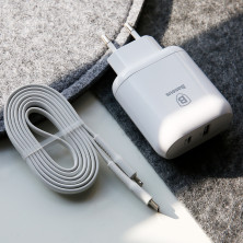 Сетевое зарядное устройство Baseus Bojure Series PD3.0 32W Type-C PD 3A + USB 1A + Кабель 18W Type-C to Lightning 1м Белый