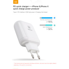 Сетевое зарядное устройство Baseus Bojure Series PD3.0 32W Type-C PD 3A + USB 1A + Кабель 18W Type-C to Lightning 1м Белый