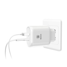Сетевое зарядное устройство Baseus Bojure Series PD3.0 32W Type-C PD 3A + USB 1A + Кабель 18W Type-C to Lightning 1м Белый