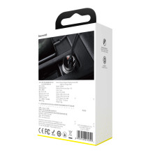 Автомобільний зарядний пристрій Baseus Digital Display 24W 2USB 4.8A Сріблястий