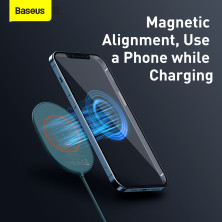 Беспроводное зарядное устройство Baseus Light Magnetic с технологией Qi 15W 2A Синий