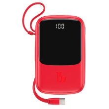 УМБ Baseus Q Pow 10000mAh 15W 3A з технологією QC3.0 + PD3.0 і Type-C кабелем Червоний