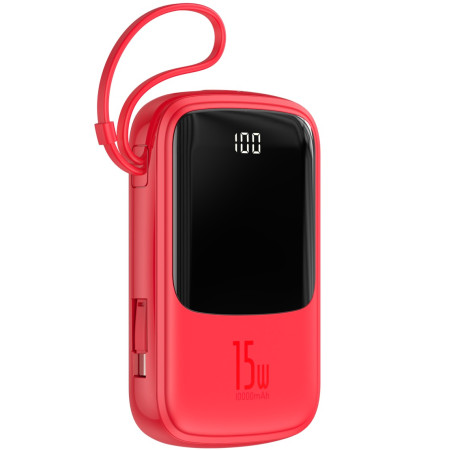 УМБ Baseus Q Pow 10000mAh 15W 3A з технологією QC3.0 + PD3.0 і Type-C кабелем Червоний