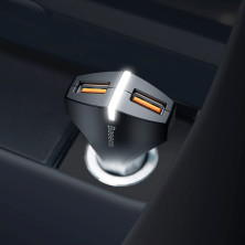 Автомобільний зарядний пристрій Baseus Small Rocket QC 3.0 2USB 3A Чорний