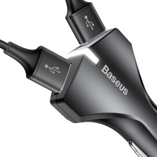 Автомобільний зарядний пристрій Baseus Small Rocket QC 3.0 2USB 3A Чорний