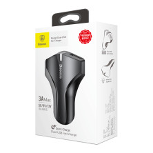 Автомобільний зарядний пристрій Baseus Small Rocket QC 3.0 2USB 3A Чорний