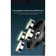 Автодержатель для телефона магнитный Baseus Hollow Magnetic с держателем для провода на торпедо Черный