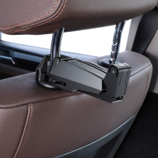 Автодержатель для телефона на подголовник Baseus Backseat Vehicle 2в1 + крюк-вешалка Черный