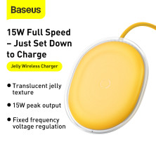 Беспроводное зарядное устройство Baseus Jelly с технологией Qi 15W 2A MAX Желтый