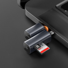 Кардридер Baseus Mini-Cabin Card Reader 2in1 USB/Type-C, SD/TF Cards Сине-серый